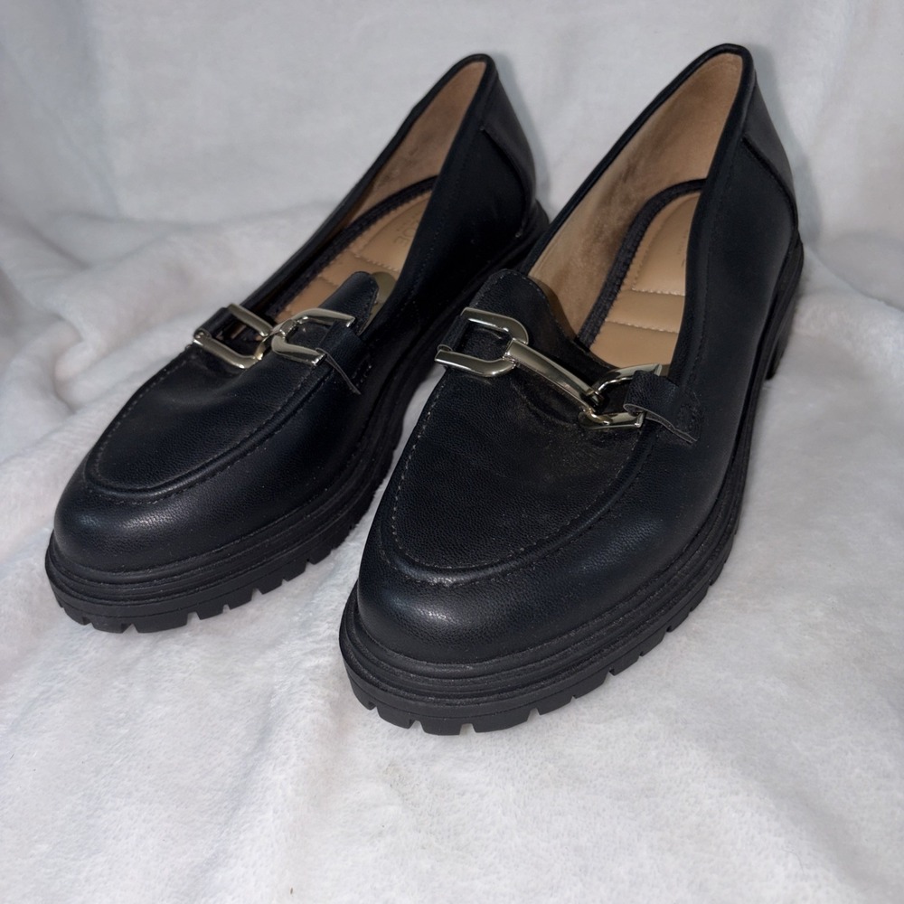 Rachel Zoe Women's Mila Lug Sole Gold Bit Loafers Size 8.5 Classic Office Trendy